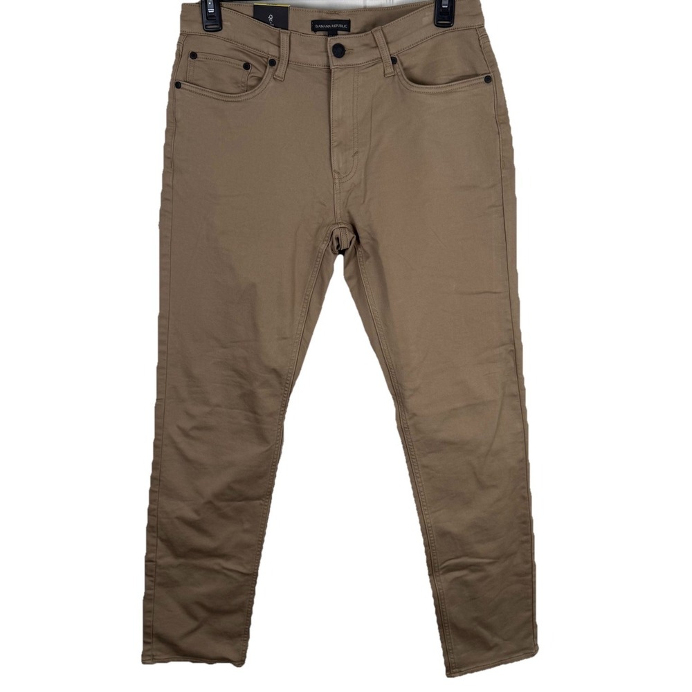 Banana Republic 5‎ Pocket Pants Brown Stretch Flat Front Mens 32 x 32 NWT Chino